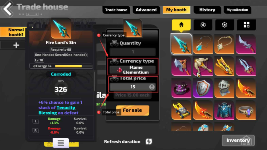 How to buy Flame Elementium in Auction House