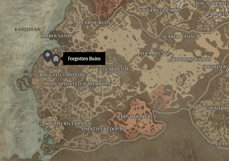 Forgotten Ruins Diablo 4 Location