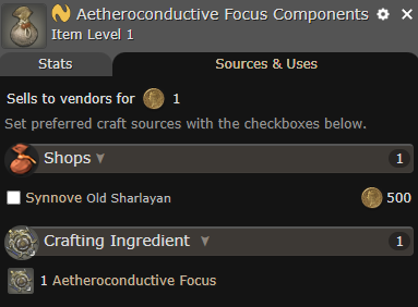 FFXIV Aetheroconductive Focus Components