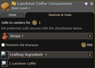 FFXIV Luncheon Coffer Components