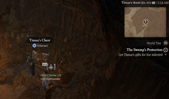 Get Timue's gifts for the infected - Diablo 4