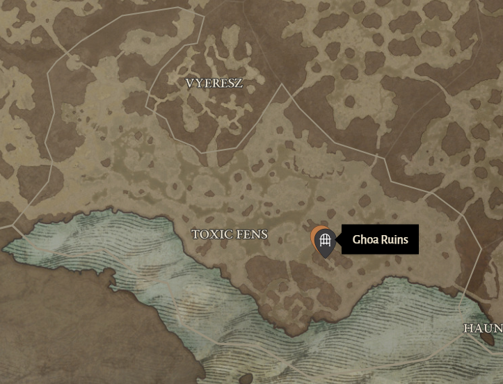 Ghoa Ruins Diablo 4 Location
