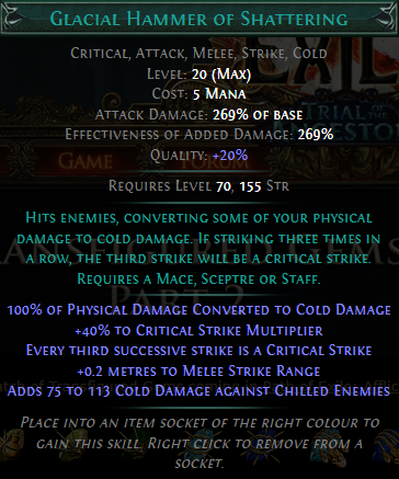 PoE Glacial Hammer of Shattering