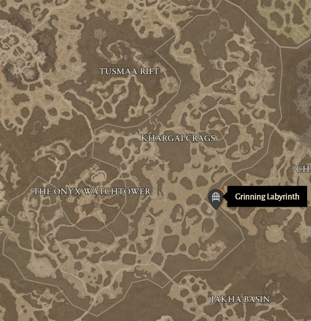 Grinning Labyrinth Diablo 4 Location