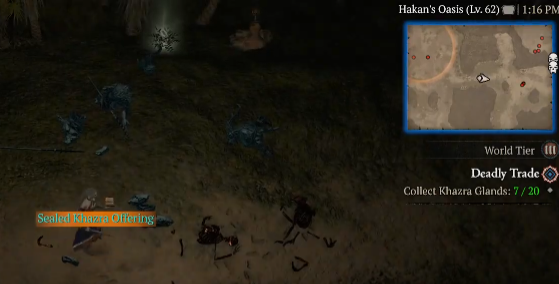Harvest death anima from the Khazra - Diablo 4