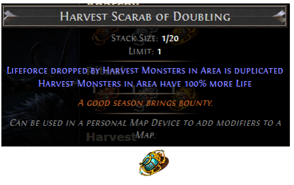 PoE Harvest Scarab of Doubling