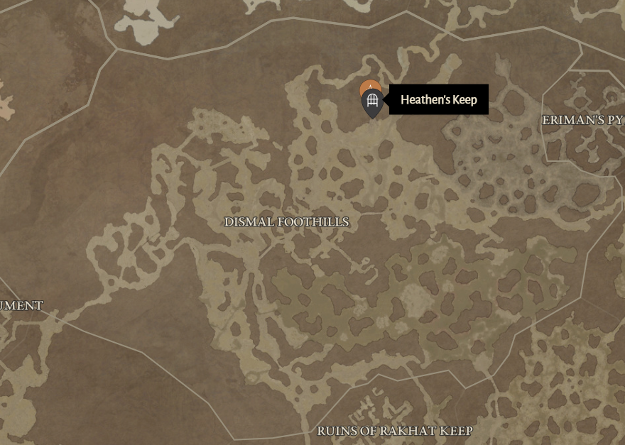 Heathen's Keep Diablo 4 Location