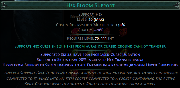 Hex Bloom Support Gem