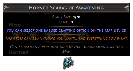 PoE Horned Scarab of Awakening