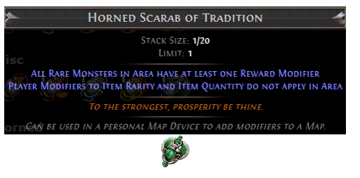 PoE Horned Scarab of Tradition