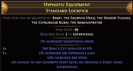 Hypnotic Equipment Standard Lockpick