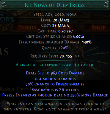 PoE Ice Nova of Deep Freeze