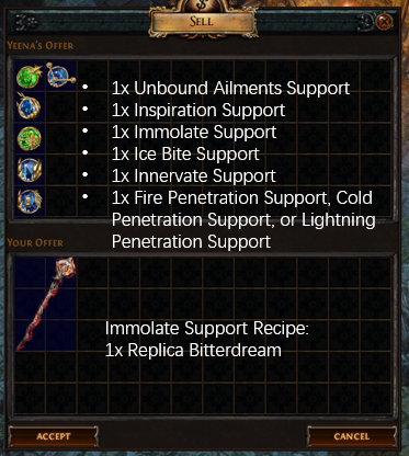 Immolate Support Recipe