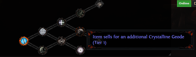 Item sells for an additional Crystalline Geode