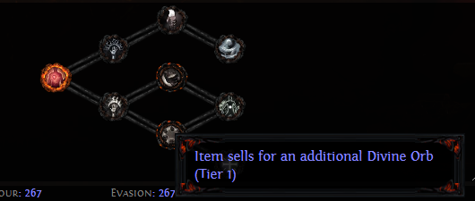 Item sells for an additional Divine Orb