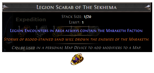 PoE Legion Scarab of The Sekhema