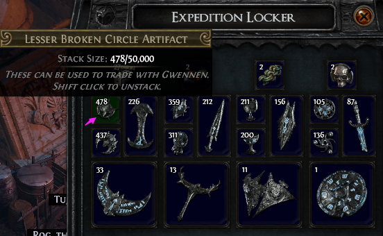 Lesser Broken Circle Artifact PoE