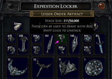 Lesser Order Artifact PoE