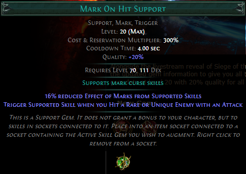 Level 20 Mark on Hit Support