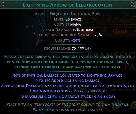 PoE Lightning Arrow of Electrocution
