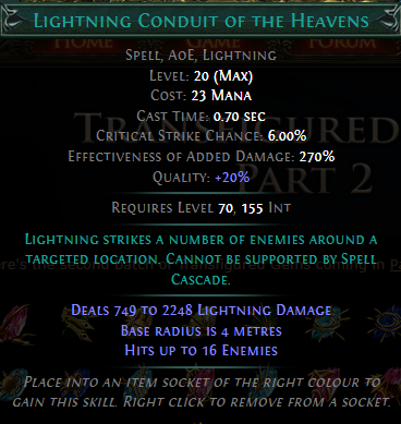 PoE Lightning Conduit of the Heavens