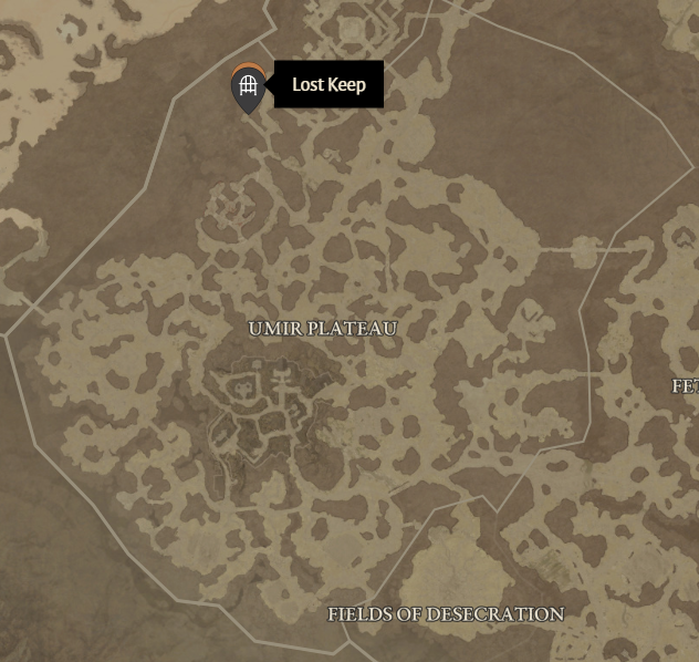 Lost Keep Diablo 4 Location