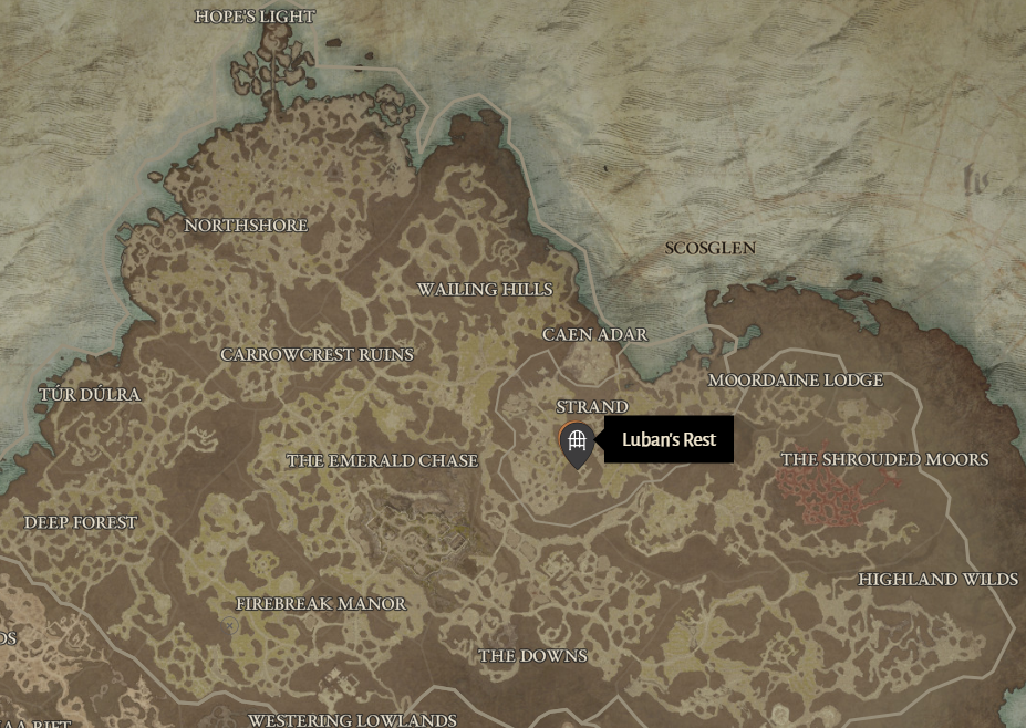 Luban's Rest Diablo 4 Location