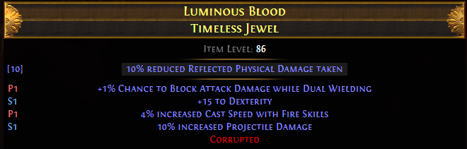Luminous Blood Timeless Jewel