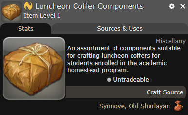 FFXIV Luncheon Coffer Components