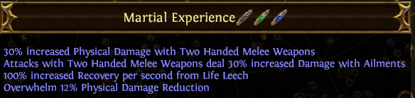 Martial Experience PoE