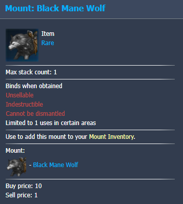 Lost Ark Mount: Black Mane Wolf