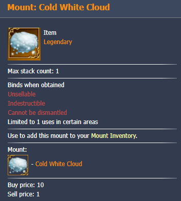 Lost Ark Mount: Cold White Cloud
