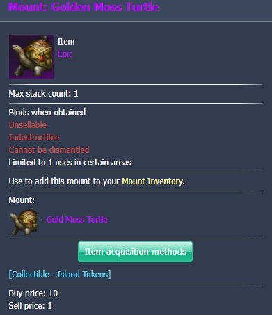 Lost Ark Mount: Gold Moss Turtle