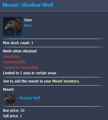 Lost Ark Mount: Shadow Wolf