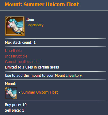 Lost Ark Mount: Summer Unicorn Float