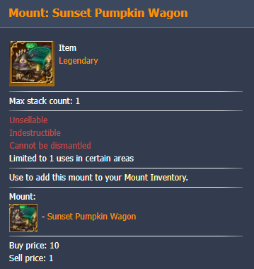Lost Ark Mount: Sunset Pumpkin Wagon