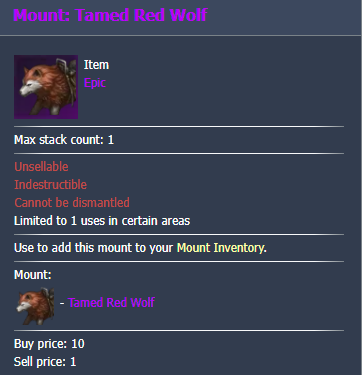 Lost Ark Mount: Tamed Red Wolf