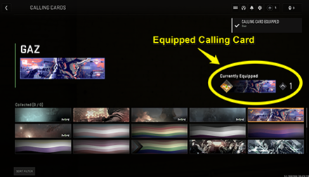 MW3 Calling Card Not Equipping