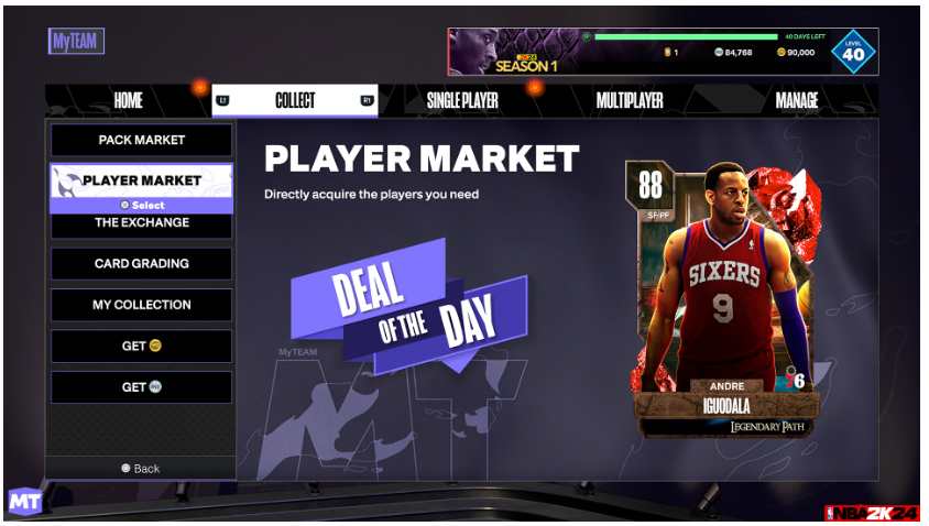 NBA 2K24 New Player Market