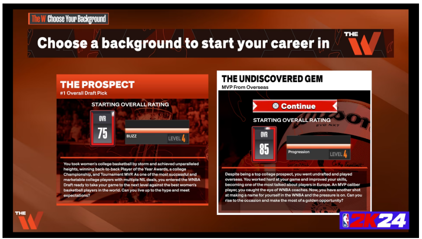NBA 2K24 The W Choose Your Path
