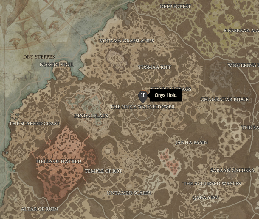 Onyx Hold Diablo 4 Location