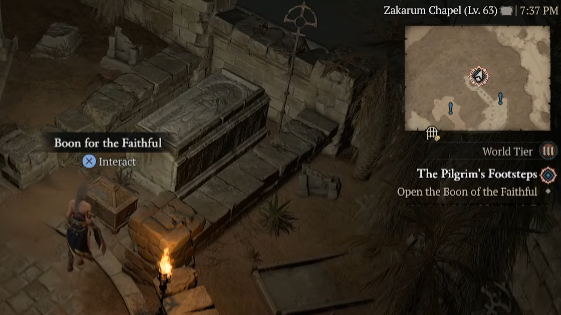 Open the Boon of the Faithful - Diablo 4