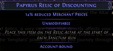 Papyrus Relic of Discounting PoE