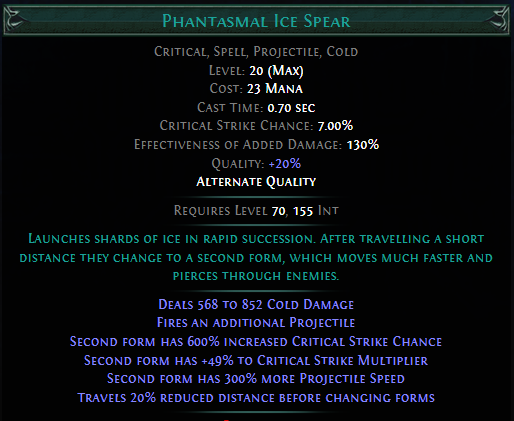 Phantasmal Ice Spear PoE