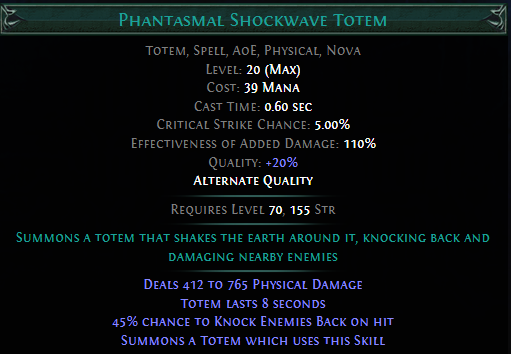 Phantasmal Shockwave Totem PoE