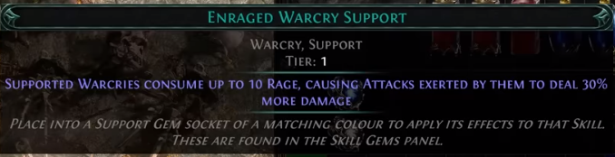 PoE 2 Enraged Warcry Support