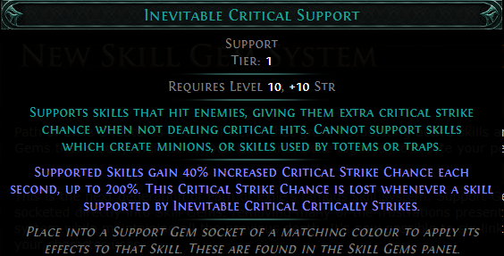 PoE 2 Inevitable Critical Support