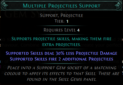 PoE 2 Multiple Projectiles Support