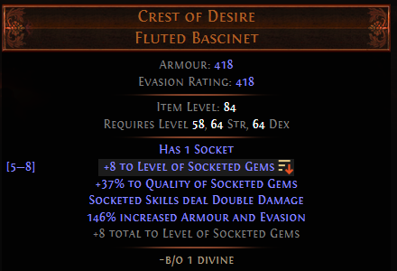 PoE +8 to Level of Socketed Gems
