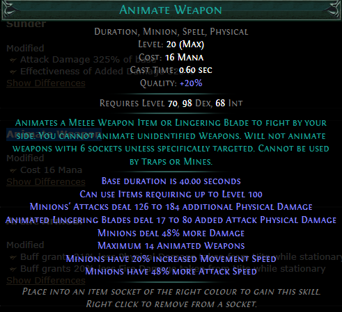PoE Animate Weapon 3.19
